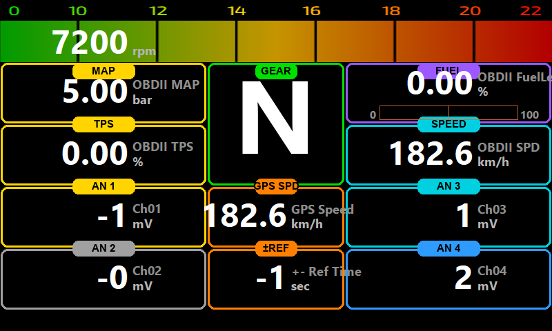 PDM32 DashEdit — Multicolor RPM Bar (6in) preview